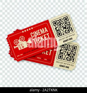 Set Cinema Tickets Stock Vector