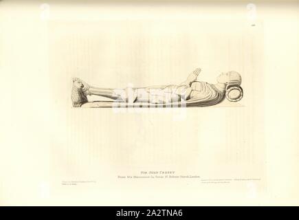 Sir John Crosby. From his Monument in Great St Helen's Church, London, Tomb of Sir John Crosby and his wife at St Helen's Church at Bishopsgate, signed: Drawn by Charles A. Stothard; Etched by B. Howlett; Published by Mrs. E. Bray, Fig. 144, 132, after p. 100, Stothard, Charles Alfred (drawn); Howlett, B. (etched); Bray, E. (publ.), Charles Alfred Stothard, Alfred John Kempe: The monumental effigies of Great Britain: selected from our cathedrals and churches, for the purpose of bringing together, and preserving correct representations of the best historical illustrations extant, from the Stock Photo