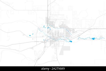 Rich detailed vector area map of Cheyenne, Wyoming, USA. Map template for home decor. Stock Vector