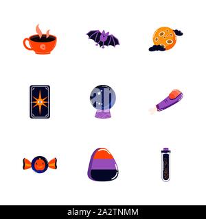 bundle of halloween set icons Stock Vector