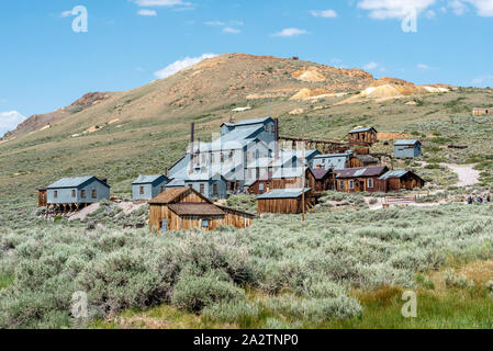 Standard Consolidated Mining Company Stamp Mill at Bodie State Historic Park near Highway 395 in the Eastern Sierra of California. Stock Photo