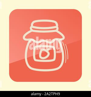 Jam jar outline icon. Harvest. Thanksgiving vector illustration, eps 10 Stock Vector