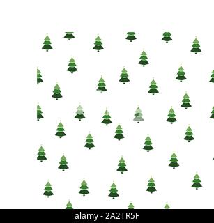 Christmas semless pattern with snowflake, christmas ball, gift box and Christmas tree on white background. Vector illustration. Stock Vector