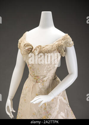 ball gown, G. and E. Spitzer, (Austrian), about 1900, silk, silk satin ribbons, cotton lace, L: 38 in., G. & E. Spitzer of Vienna, Textile and Fashion Arts Stock Photo