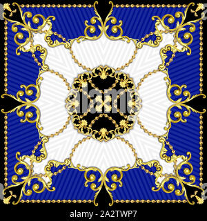 Versace style pattern ready for textile. scarf design for silk