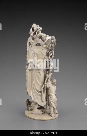 Figural Group, ivory, 10 in., Asian Art Stock Photo