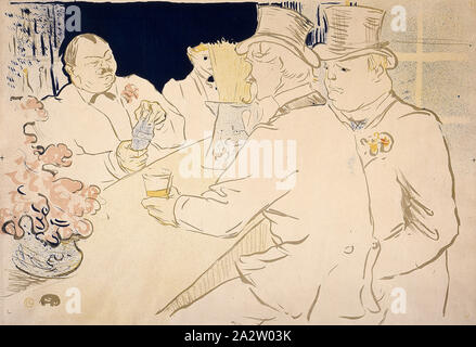 Irish and American Bar, rue Royale - The Chap Book, Henri de Toulouse-Lautrec (French, 1864-1901), Imp. Chaix, Printer (French), 1896, ink on paper, color lithograph, 17 x 24-1/2 in. (image and sheet Stock Photo