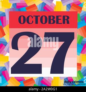 October 27 icon. For planning important day. Banner for holidays and special days. Vector Illustration. Stock Vector