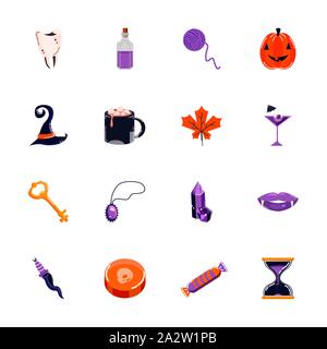 bundle of halloween set icons Stock Vector