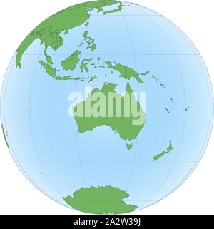 Topographic map of Australia on the Globe Stock Vector