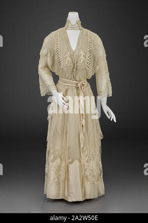 afternoon dress, Girolamo Giuseffi, Designer (American, 1864-1934), G.  Giuseffi Ladies' Tailoring Company, Design House (American), 1915-1918,  silk guaze, silk netting, silk chiffon, silk satin, cotton, linen, lace,  center back 54-1/2 in., center