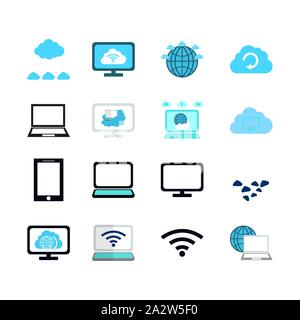 bundle of cloud computing with icons vector illustration design Stock Vector