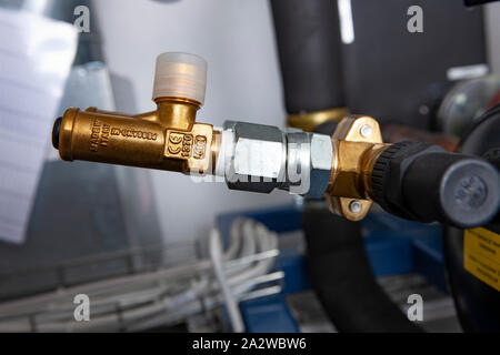 Technology background - industy, valves, tech, pipes and gears Stock Photo