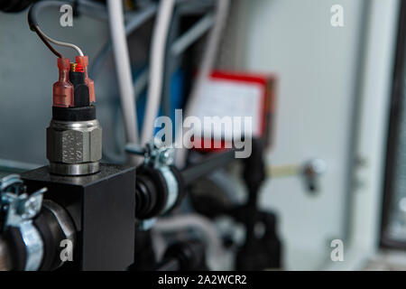 Technology background - industy, valves, tech, pipes and gears Stock Photo