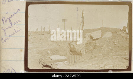 Photograph - German Concrete, Pozieres, France, Sergeant John Lord, World War I, 1917, One of 185 black and white photographs in an album, taken in France during World War I by Sergeant John Lord. Some pages are blank. Photographs in the album depict army camps, hospitals, trenches, early tanks, landscapes, cemeteries and graves and groups of posed Australian soldiers. The places Lord mentions in his captions are La Boiselle, Quarry Siding, Pozieres, Albert, Bapaume Stock Photo