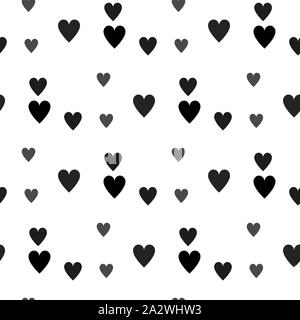 Heartbeat dark seamless vector pattern or background made with black gray icon Stock Vector