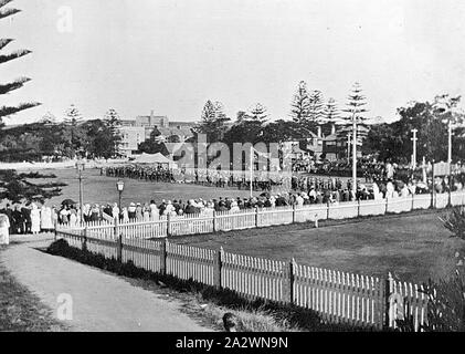 Negative - Band Contest at a Sports Ground, Manly, New South Wales, 1915, A band contest at a sports ground Stock Photo