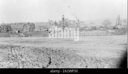 Negative - Albury, New South Wales, 1924, Excavation for the construction of the Hume Weir Stock Photo