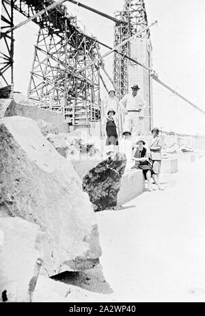 Negative - Albury, New South Wales, 1924, The Hume Weir under construction Stock Photo