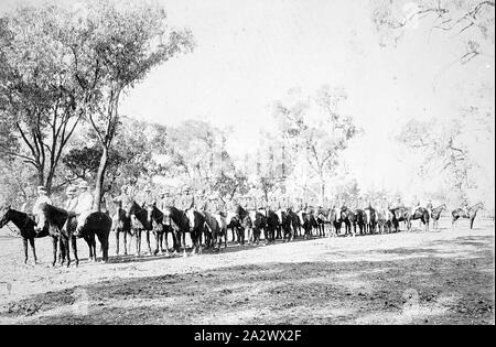 Negative - Wangaratta, Victoria, 1897, The Boorhaman Turkish Contingent parading for Diamond Jubilee celebrations Stock Photo