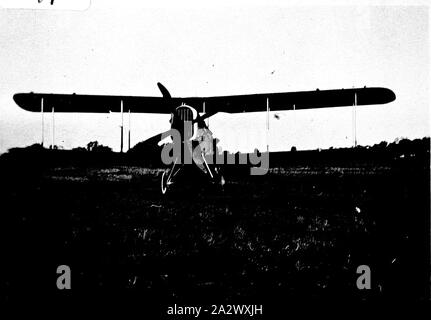 Negative - Albury, New South Wales, circa 1922, An Avro aeroplane used by Bert Hinkler Stock Photo