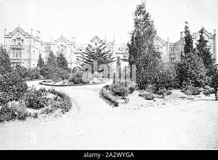 Negative - North Melbourne, Victoria, circa 1885, The Melbourne Benevolent Asylum buildings and gardens Stock Photo