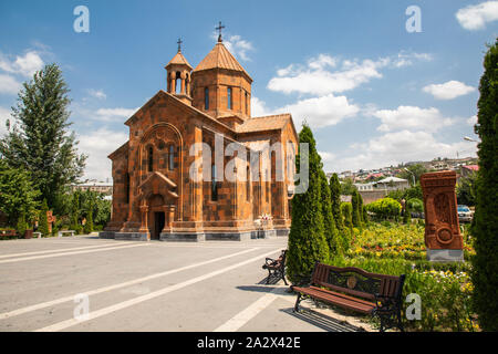 Western Asia,Eurasia,South Caucasus, Republic of Armenia. Yerevan, Nork-Marash district. Exterior view of the Surb Astvatsatsin Church. Stock Photo