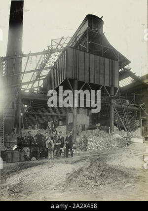 Photograph - Melbourne Electric Supply Co, Coal Bunkers, Richmond, Victoria, Oct 1913, Part of a large photographic collection of glass plate and film negatives, photographic prints and photo albums, relating to the development of the electric power supply industry in Victoria, operated by the State Electricity Commission of Victoria (SECV) from 1919 to 1993 and various predecessor private and municipal power supply enterprises dating back to the late 1880s Stock Photo