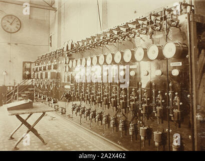 Photograph - Melbourne Electric Supply Co, Switchboard, Richmond, Victoria, 24 Mar 1912, Part of a large photographic collection of glass plate and film negatives, photographic prints and photo albums, relating to the development of the electric power supply industry in Victoria, operated by the State Electricity Commission of Victoria (SECV) from 1919 to 1993 and various predecessor private and municipal power supply enterprises dating back to the late 1880s Stock Photo