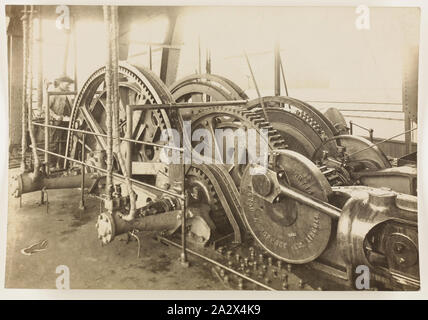 Photograph - Ruston & Hornsby, Gears & Pistons, England, circa 1923, Black and white photograph showing Ruston & Hornsby gear system. Part of a collection of photographs, motion picture films, product catalogues, company journals, customer registers and installation drawings relating to the distribution and sale of Ruston & Hornsby industrial equipment in Australia between the years 1905 to early 1980's. Ruston & Hornsby, later known as Ruston