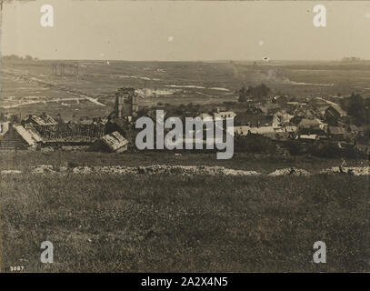 Photograph - 'Scenes From France, 1914-1918 Great War', France, Photograph of a township in France during World War I. The Battle of Menin Road occured 20-25 September 1917. It was part of the so-called 'Third Battle of Ypres' on the Western Front Stock Photo