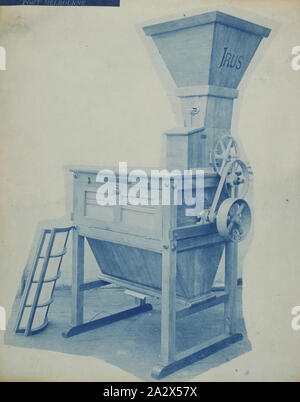 Photograph - Schumacher Mill Furnishing Works, Machine, Port Melbourne, Victoria, circa 1930s, Cyanotype promotional image of a machine. It is part of a collection of photographs and marked printer's copy used in the preparation of trade literature promoting products manufactured by the Schumacher Mill Furnishing Works Pty Ltd. The items were originally housed in a wooden filing drawer