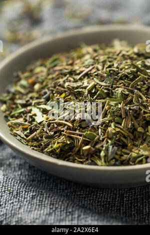 Organic Dry Herbs De Provence in a Bowl Stock Photo