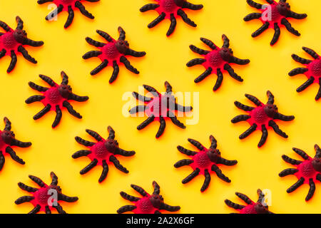 Marmalade spiders seamless pattern crawling up. Halloween concept Stock Photo