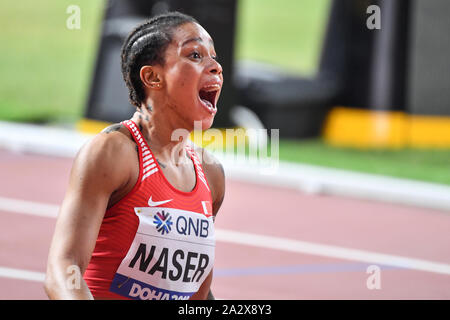 Salwa Eid Naser (Barhein). 400 metres Gold Medal. IAAF World Athletics Championships, Doha 2019 Stock Photo