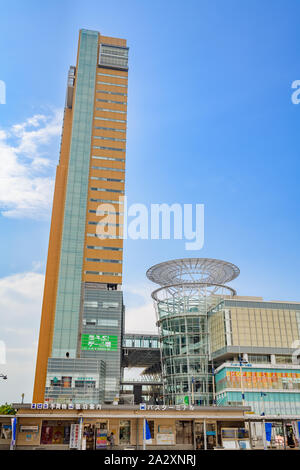 Kagawa, Japan - 27 July 2019: Takamatsu Symbol Tower in central Takamatsu Stock Photo