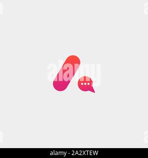 Letter A Chat Logo Template Vector Design Stock Vector