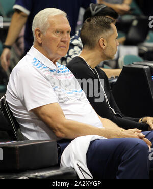 October 3, 2019 - Clippers Executive Board MemberJerry West prior to a preseason game between the Los Angeles Clippers and the Houston Rockets at the Stan Sheriff Center on the campus of the University of Hawaii at Manoa in Honolulu, HI - Michael Sullivan/CSM. Stock Photo