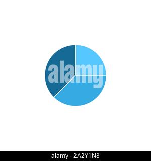 Circular chart, diagram, pie chart icon. Vector illustration, flat design. Stock Vector