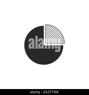 Circular chart, diagram, pie chart icon. Vector illustration, flat design. Stock Vector