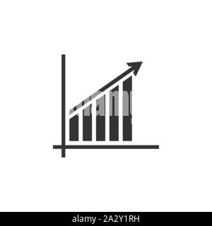 Graph, chart icon. Vector illustration, flat design. Stock Vector