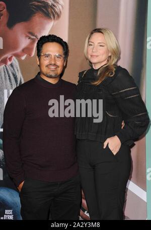 Los Angeles, CA. 3rd Oct, 2019. Michael Peña, Brie Shaffer at arrivals for JEXI Premiere, Fox Bruin Theatre, Los Angeles, CA October 3, 2019. Credit: Elizabeth Goodenough/Everett Collection/Alamy Live News Stock Photo