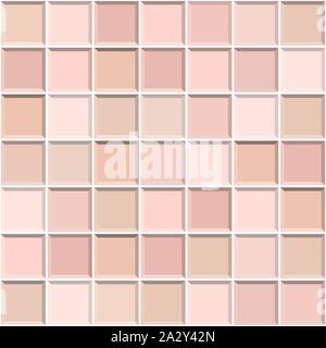 Abstract seamless pattern of rose gold ceramic wall tiles.Design geometric mosaic texture for the decoration of the living room, vector illustration Stock Vector