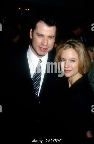 West Hollywood, California, USA 17th January 1995 Actor John Travolta and actress kelly Preston attend Los Angeles Film Critics Association Annual Luncheon on January 17, 1995 t Belage Hotel in West Hollywood, California, USA. Photo by Barry King/Alamy Stock Photo Stock Photo