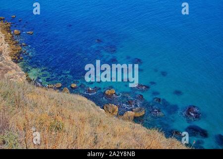 Cape Kaliakra. Located in the Northern part of Bulgarian Black Sea coast, Cape Kaliakra is a nature reserve. Stock Photo