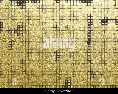 Golden glossy texture. Abstract gold background. Vector illustration. Monochrome texture. Metal, Geometric pattern Stock Vector