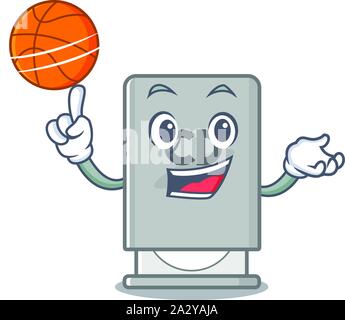 With basketball rom drive mascot isolated with cartoon Stock Vector