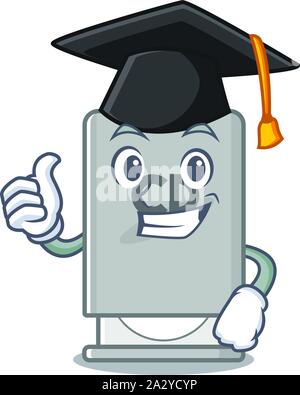 Graduation rom drive above mascot wood table Stock Vector