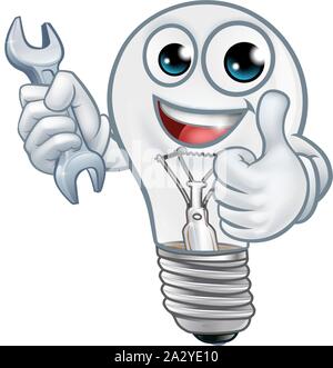 cartoon man holding a light bulb icon, colorful design Stock Vector ...