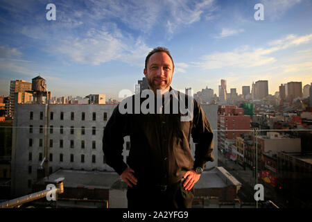 Internet entrepreneur Jimmy Wales, the founder of Wikipedia, attends ...